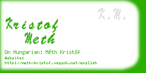 kristof meth business card